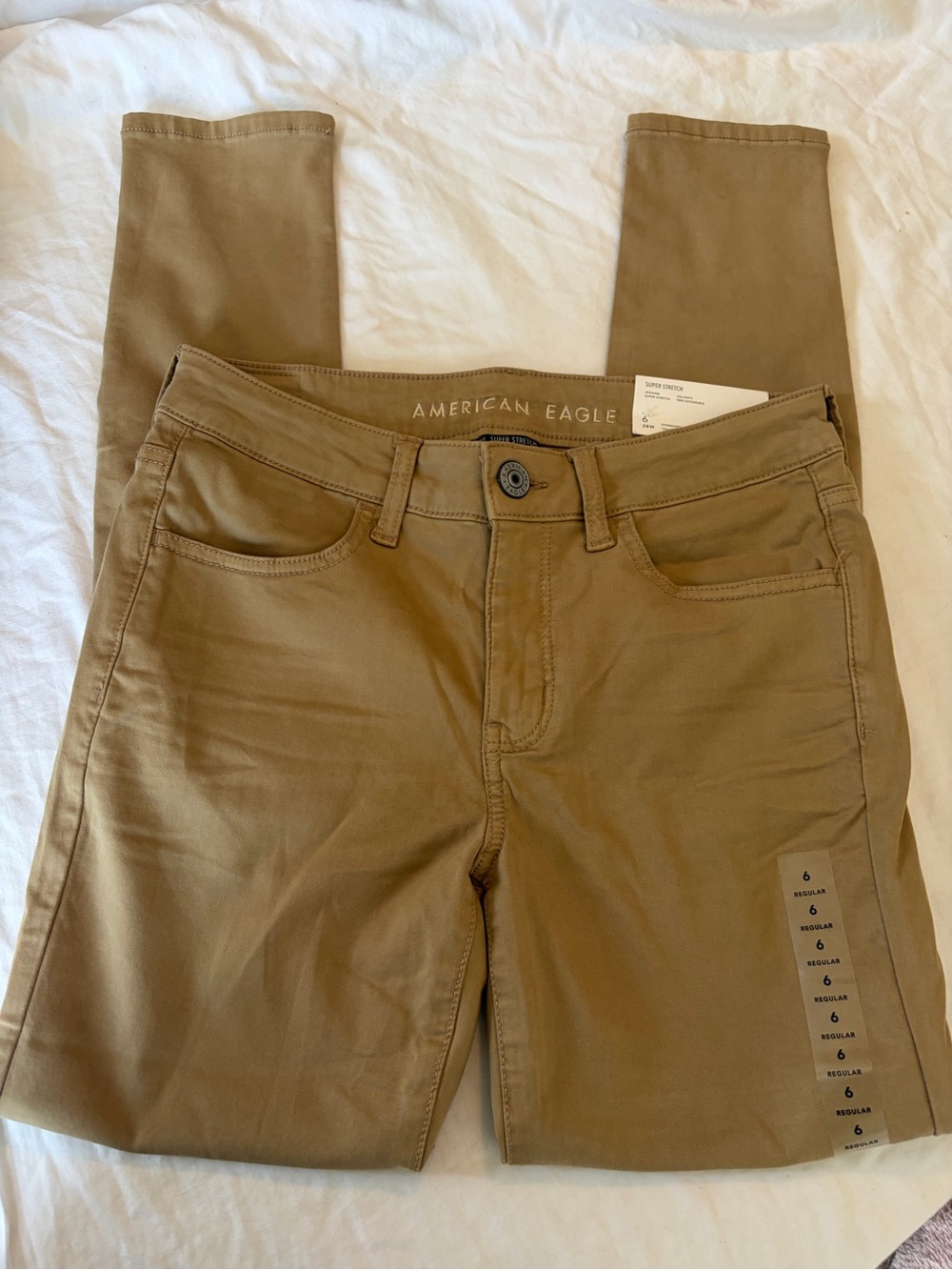 American Eagle Tan Super Stretch Skinny Jeans